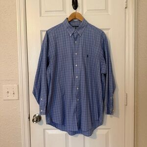Polo Ralph Lauren Longsleeves Cotton Yarmouth button down Blue Plaid 17 32/33